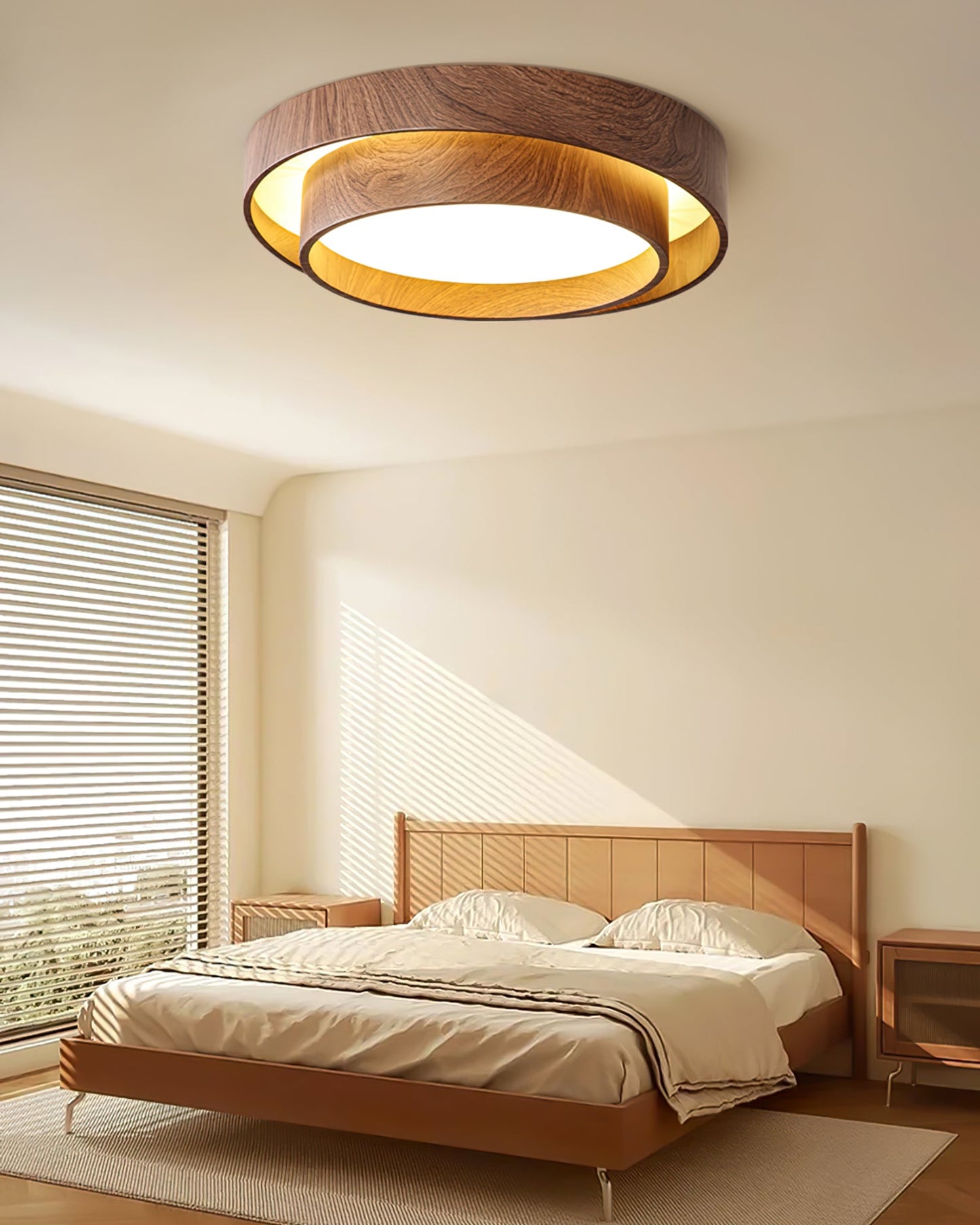 Dual Tiered Cylindrical Flush Mount Ceiling Light