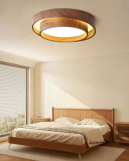 Dual Tiered Cylindrical Flush Mount Ceiling Light