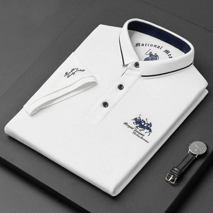 Men's Contrast Tipped Collar Short Sleeve Polo Shirt