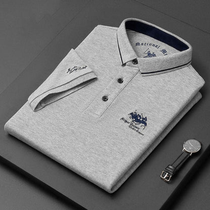 Men's Contrast Tipped Collar Short Sleeve Polo Shirt