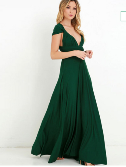 Sleeveless Multi Way Backless Convertible Maxi Dress