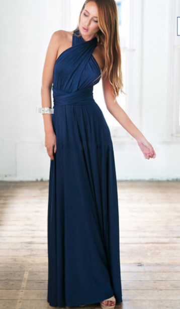 Sleeveless Multi Way Backless Convertible Maxi Dress