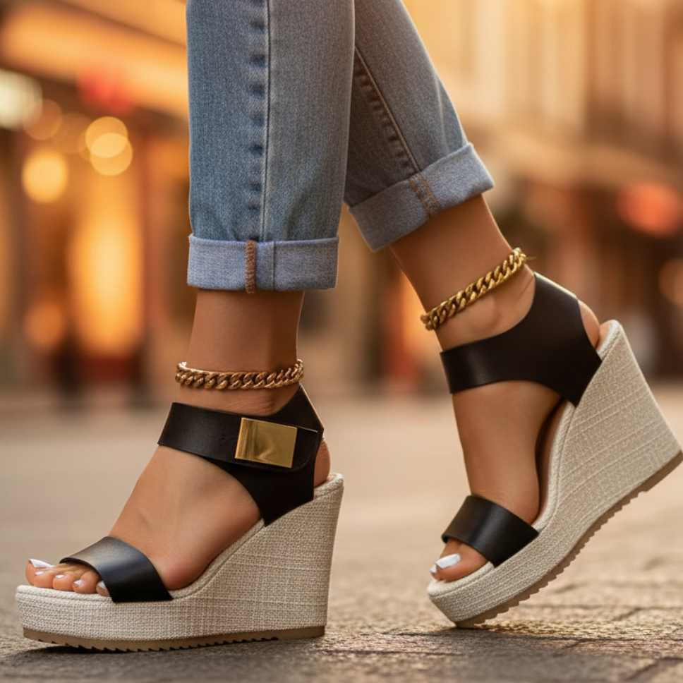 Chunky Platform Open Toe Wedge Sandals