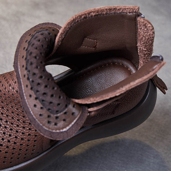 Perforated Open Toe Platform Sandals