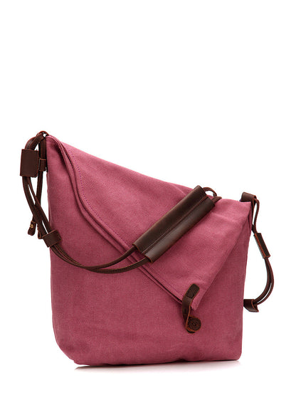 Asymmetrical Slouchy Folded Buttoned Adjustable Stitched Bag