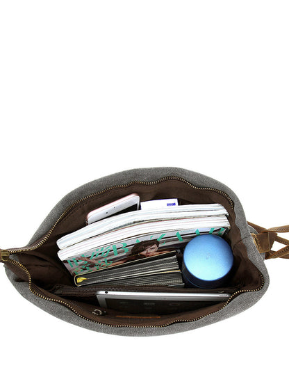 Asymmetrical Slouchy Folded Buttoned Adjustable Stitched Bag