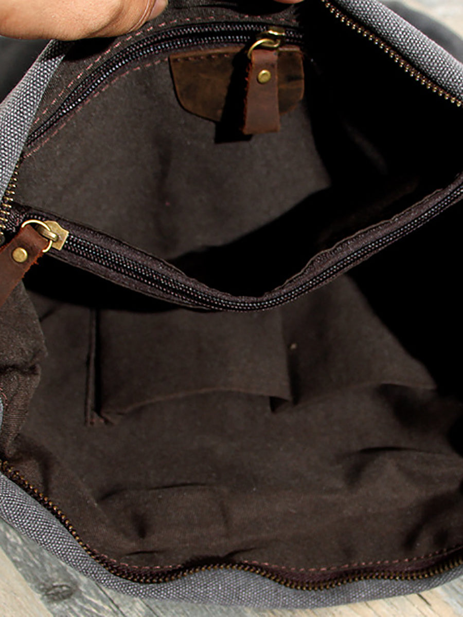 Asymmetrical Slouchy Folded Buttoned Adjustable Stitched Bag