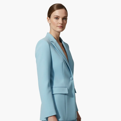 Notched Lapel Single Buttoned Wide Leg Suit Set