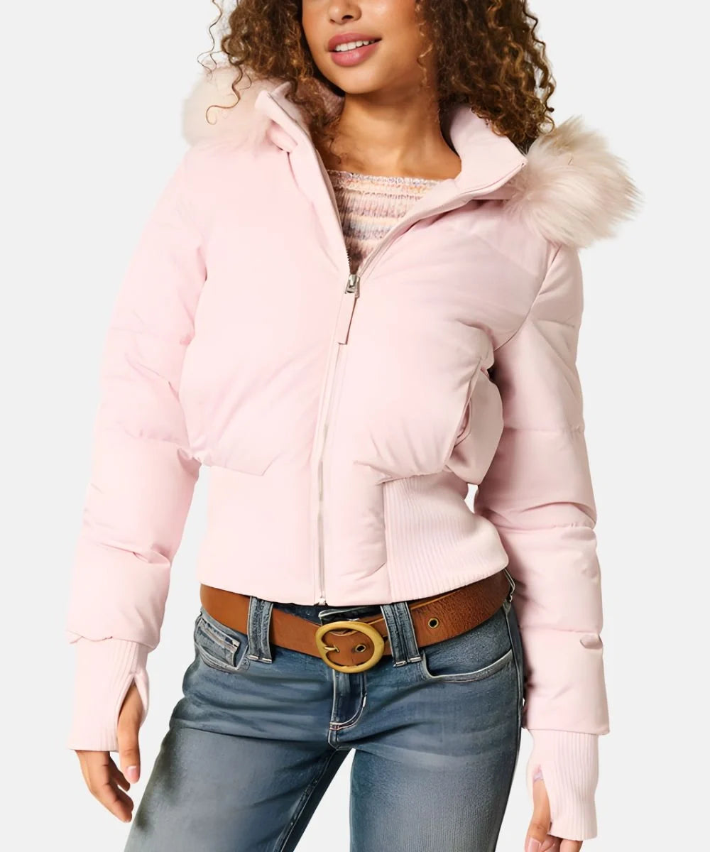 Hooded Quilted Puffer Jacket For Women
