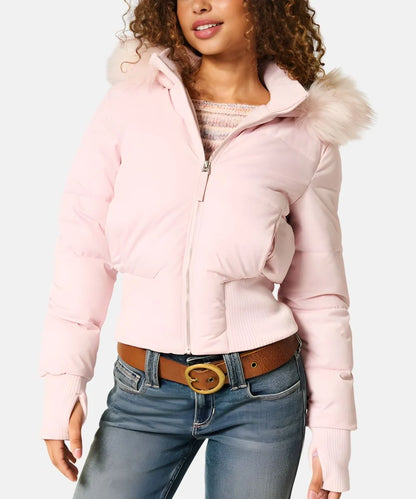 Hooded Quilted Puffer Jacket For Women
