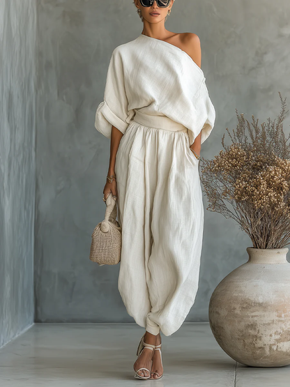 Off Shoulder Relaxed Fit Set