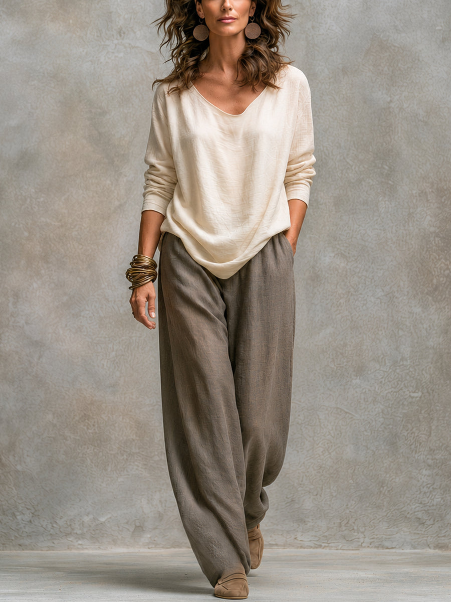 Women's Draped Open Front Duster Jacket, Cami Top & Wide Leg Pants Set