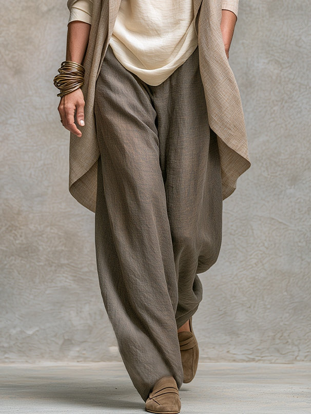 Women's Draped Open Front Duster Jacket, Cami Top & Wide Leg Pants Set