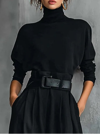 High-Neck Belted Wide Leg Jumpsuit For Women
