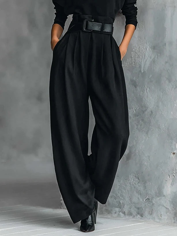 High-Neck Belted Wide Leg Jumpsuit For Women