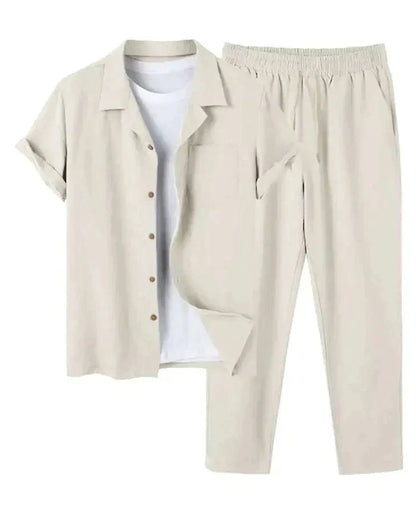 Collared Buttoned Cuffed Pocketed Gathered Relaxed Matching Set