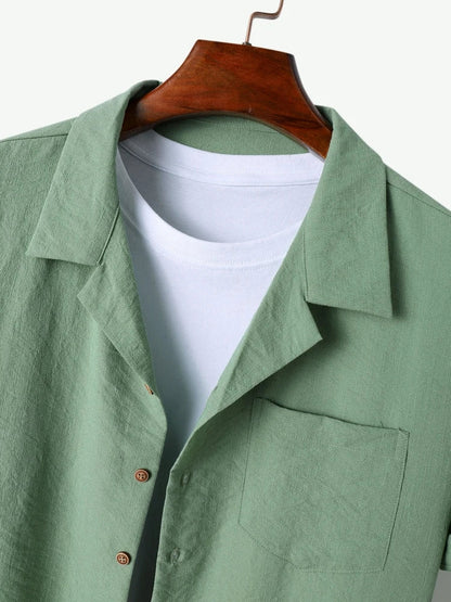 Collared Buttoned Cuffed Pocketed Gathered Relaxed Matching Set