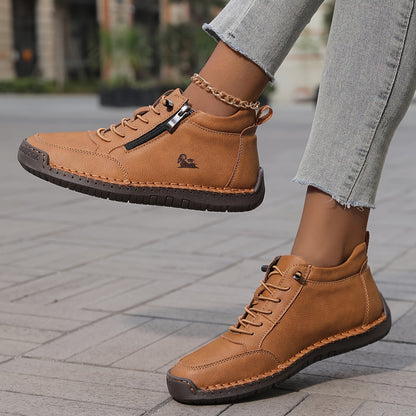 Zip-Up Lace-Up High-Top Orthopedic Sneakers