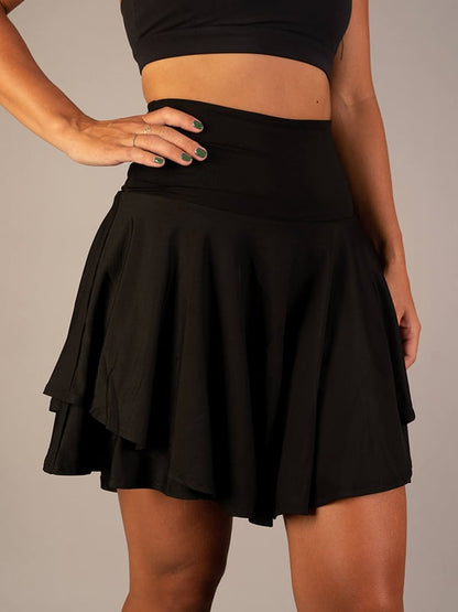 Layered Flared Short Gathered Skirt