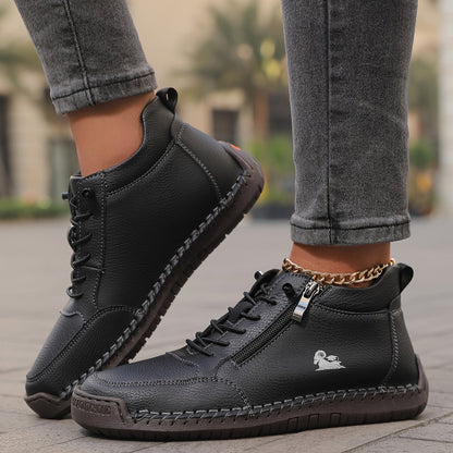 Zip-Up Lace-Up High-Top Orthopedic Sneakers