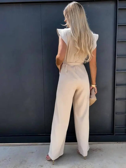 Belted Wide Leg Jumpsuit
