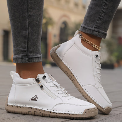 Zip-Up Lace-Up High-Top Orthopedic Sneakers