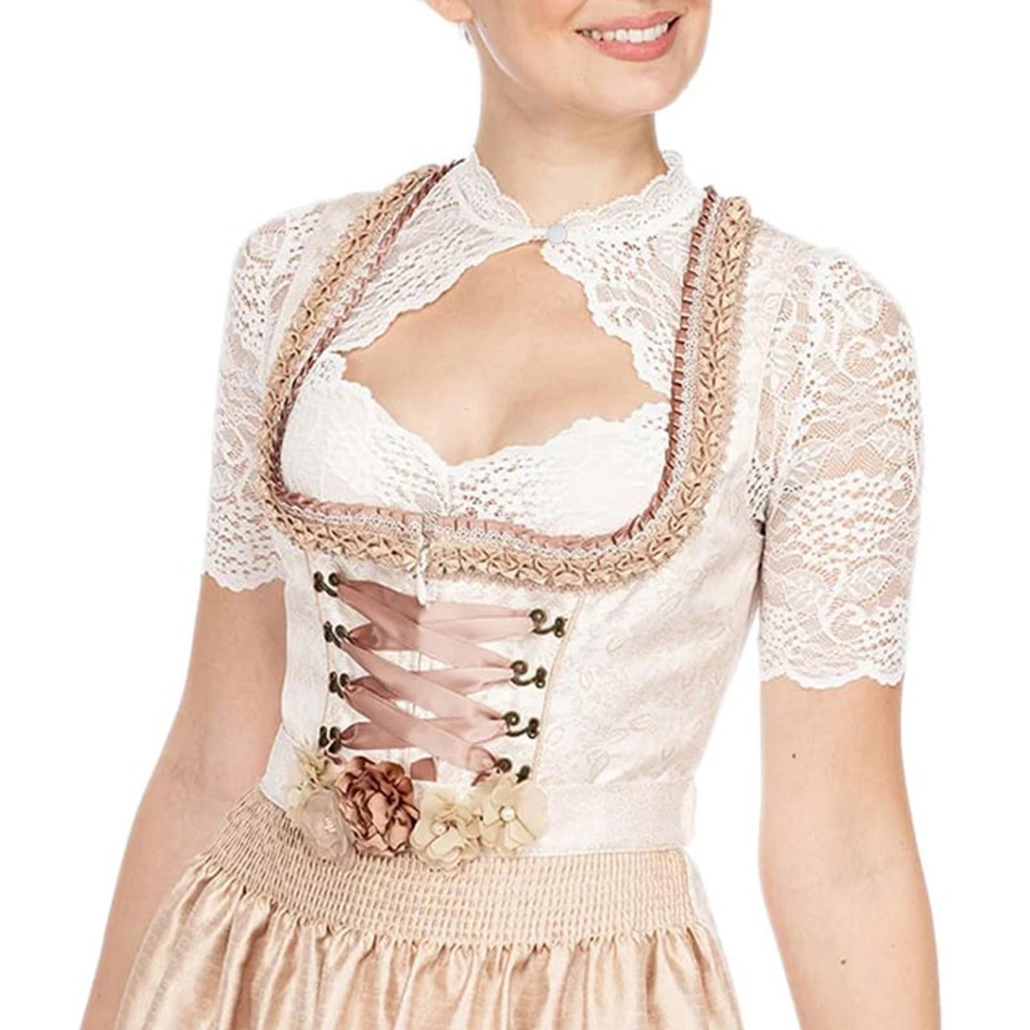 Women's Mock Neck Short Sleeve Lace Bolero Shrug