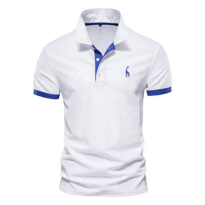 Turn Down Collar Short Sleeve Polo Shirt