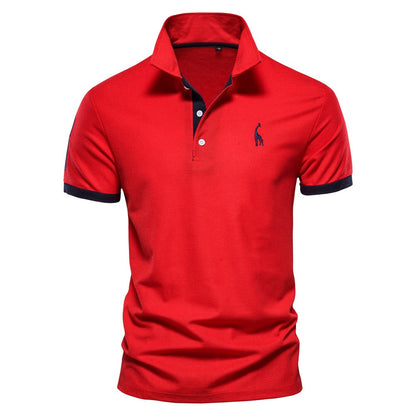 Turn Down Collar Short Sleeve Polo Shirt