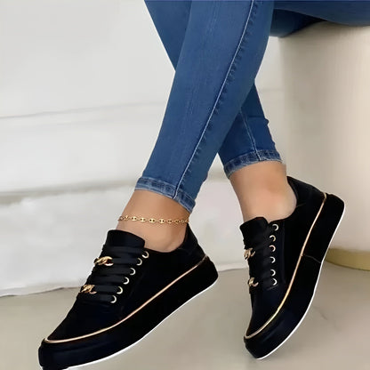 Chain Linked Lace Up Platform Shoes