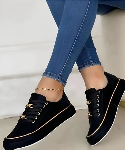 Chain Linked Lace Up Platform Shoes
