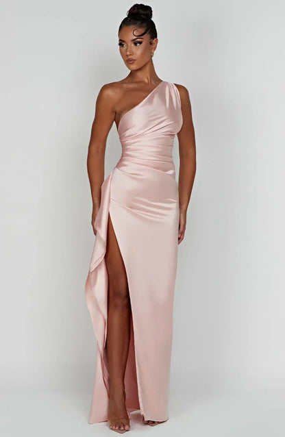 One-Shoulder Ruched Dress
