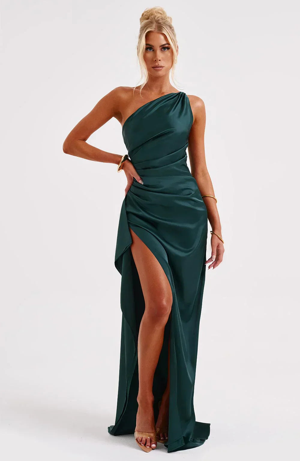 One-Shoulder Ruched Dress