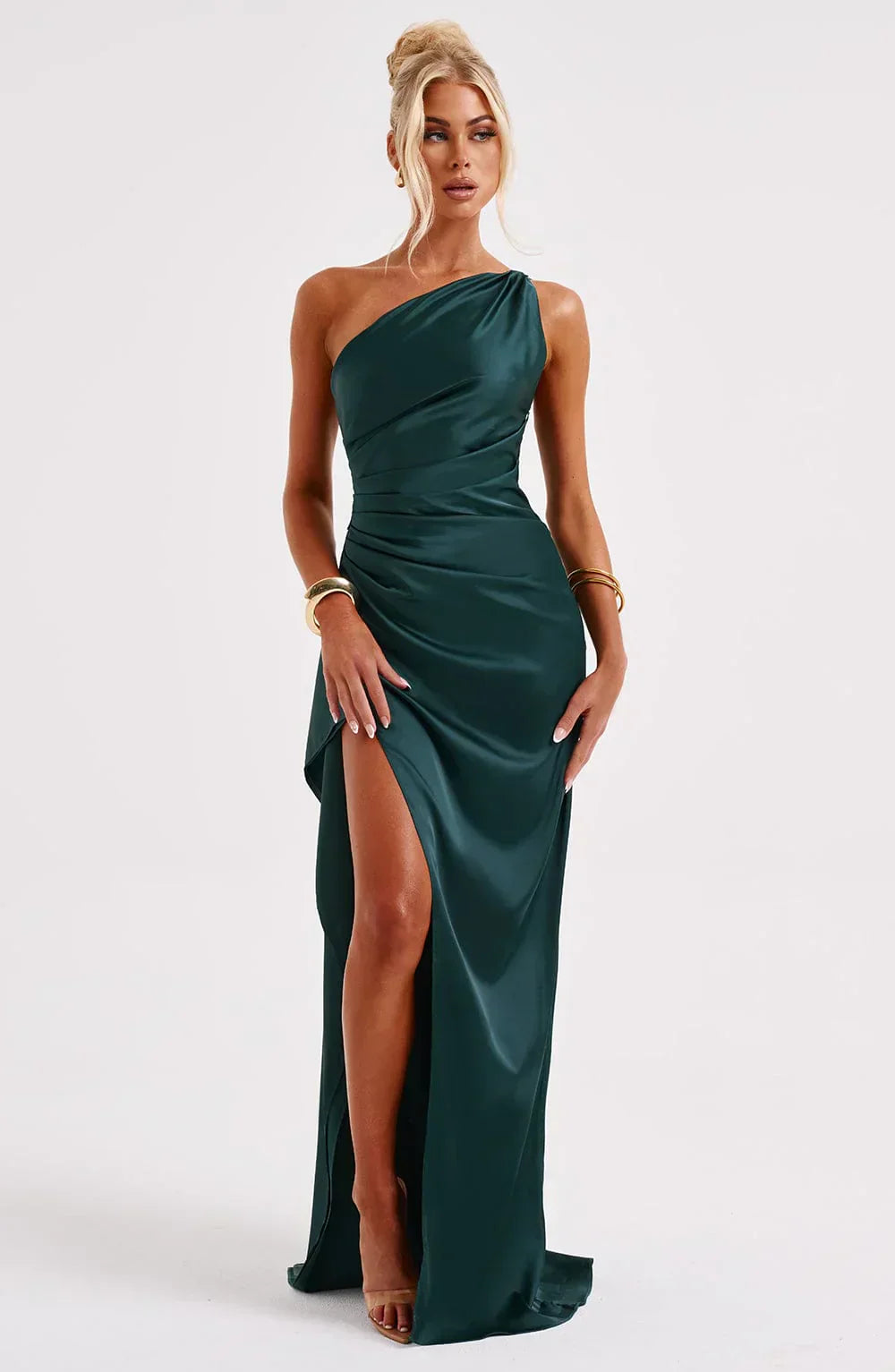 One-Shoulder Ruched Dress