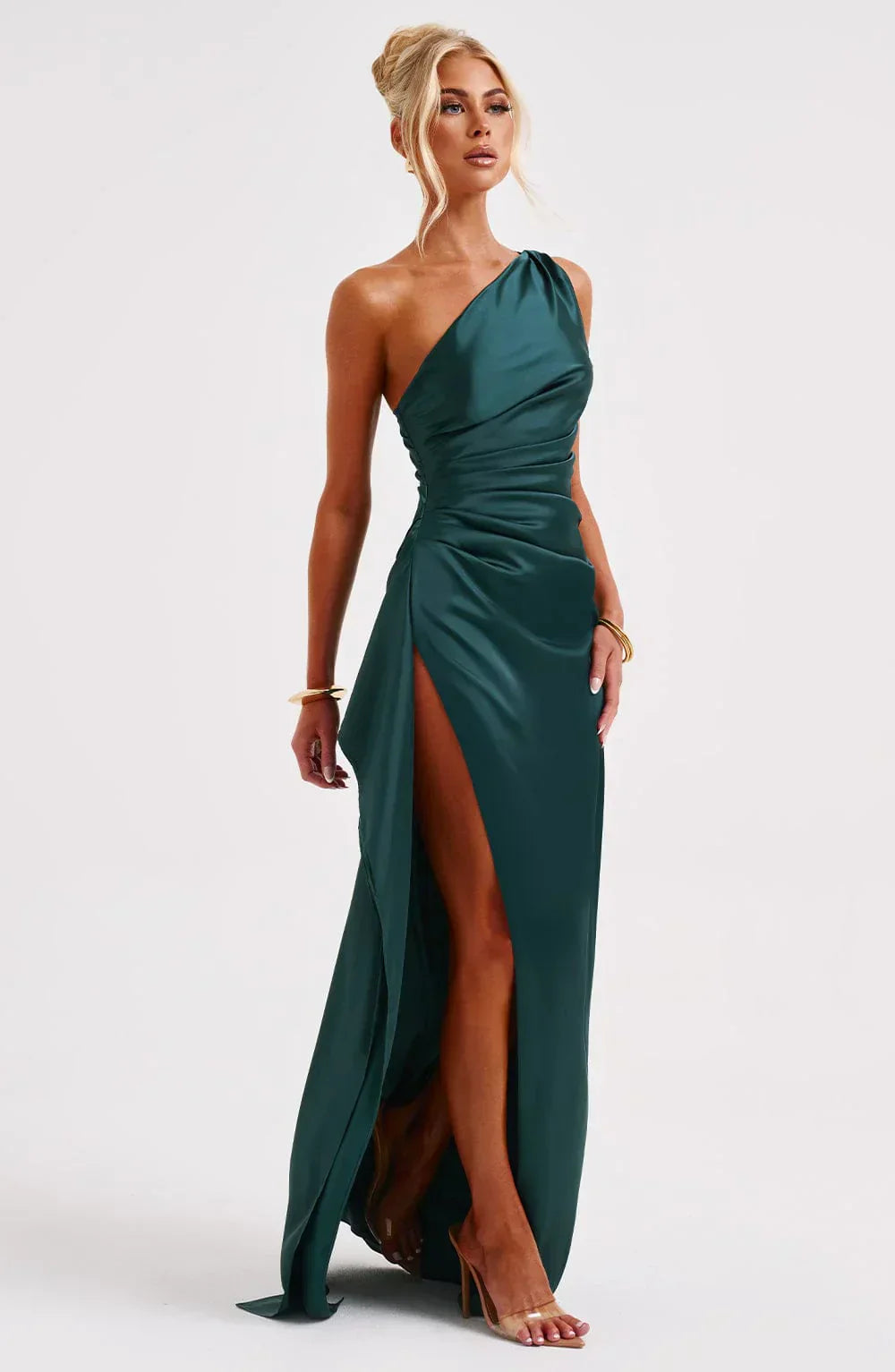 One-Shoulder Ruched Dress