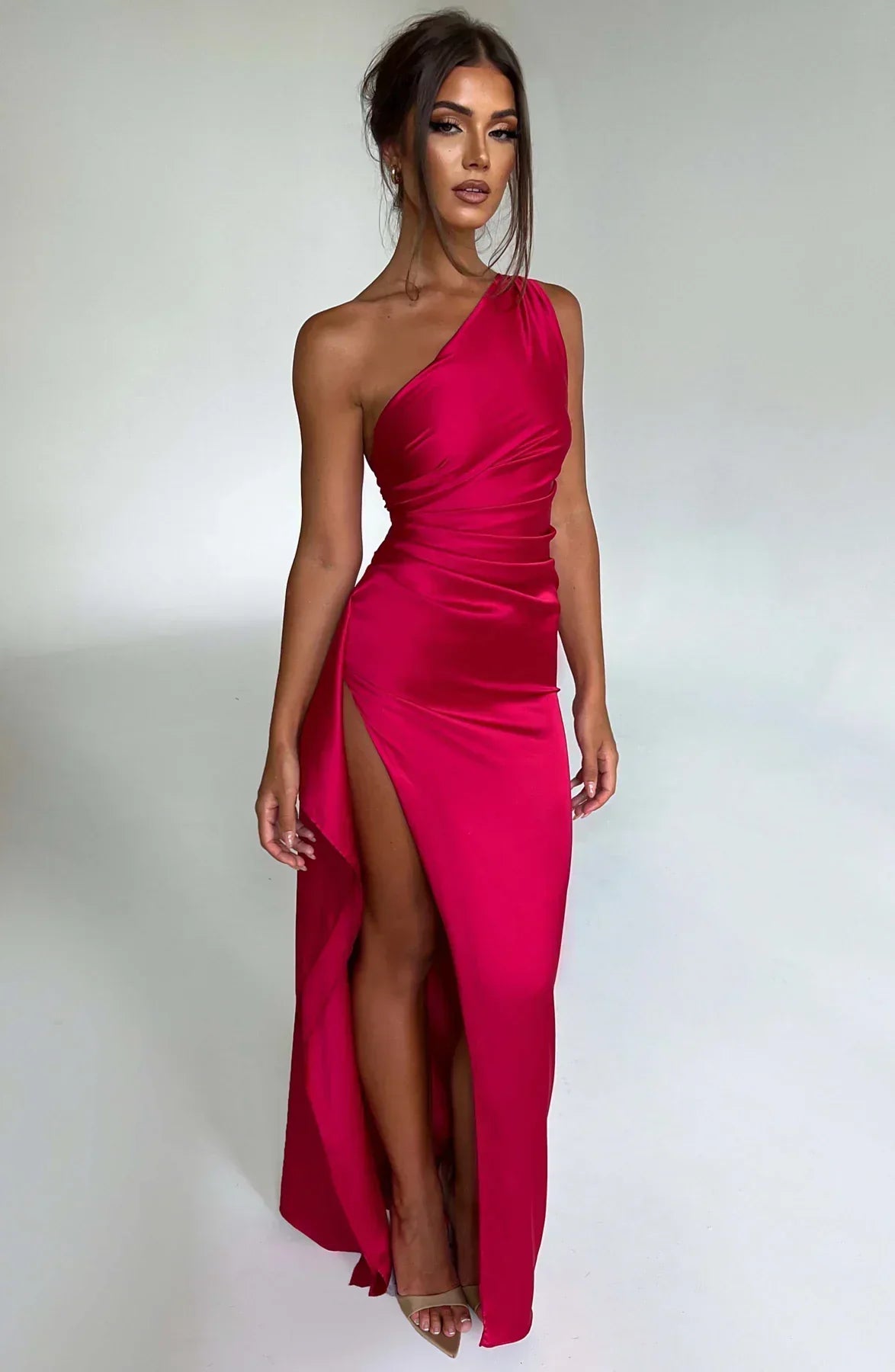 One-Shoulder Ruched Dress