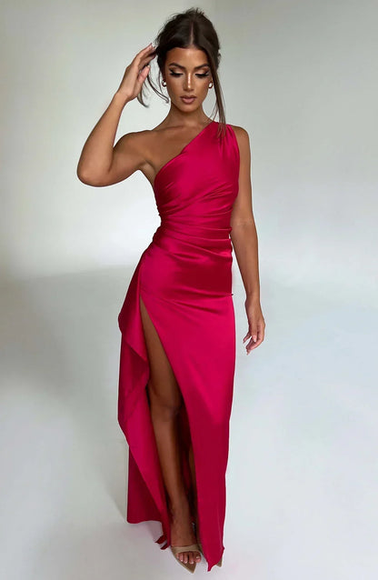 One-Shoulder Ruched Dress