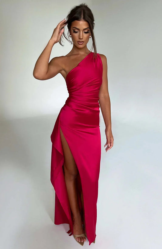 One-Shoulder Ruched Dress