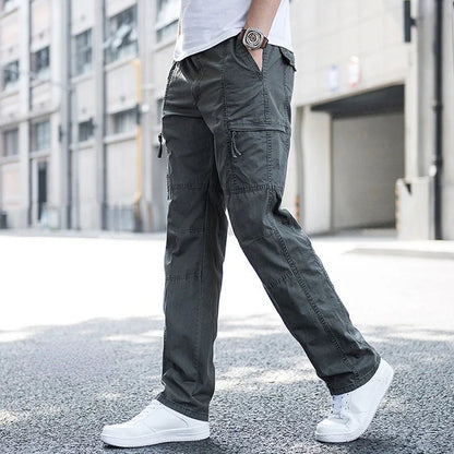 Pleatless Banded Zippered Baggy Uncuffed Long Trouser
