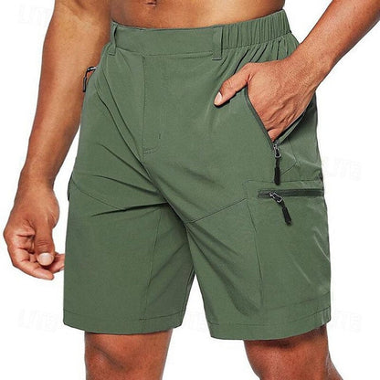 Straight Leg Elasticated Back Multi Pocket Cargo Shorts