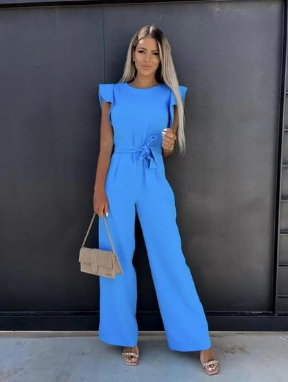 Belted Wide Leg Jumpsuit
