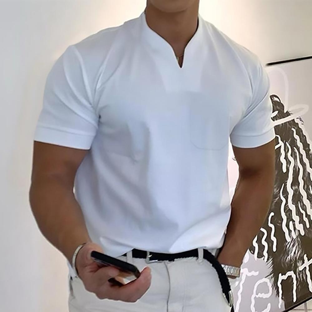 Notch Collar Short Sleeve Polo Shirt