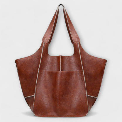 Pocketed Slouchy Oversized Structured Stitched Folded Bag