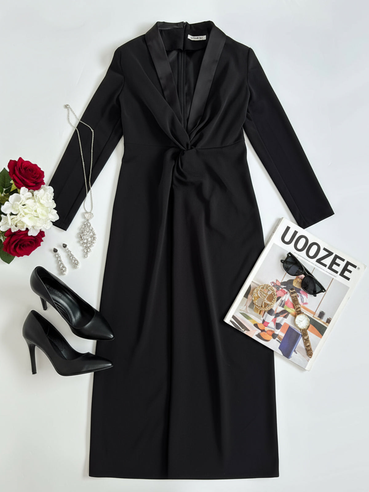 Shawl Knot Front Maxi Dress