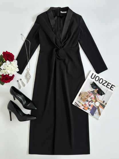 Shawl Knot Front Maxi Dress