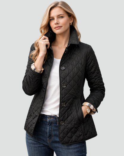 Collared Quilted Regular Fit Jacket For Women