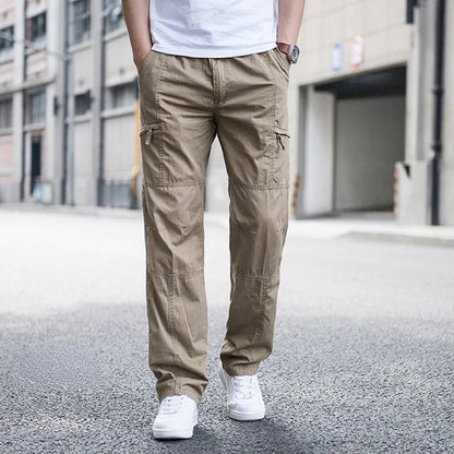 Pleatless Banded Zippered Baggy Uncuffed Long Trouser