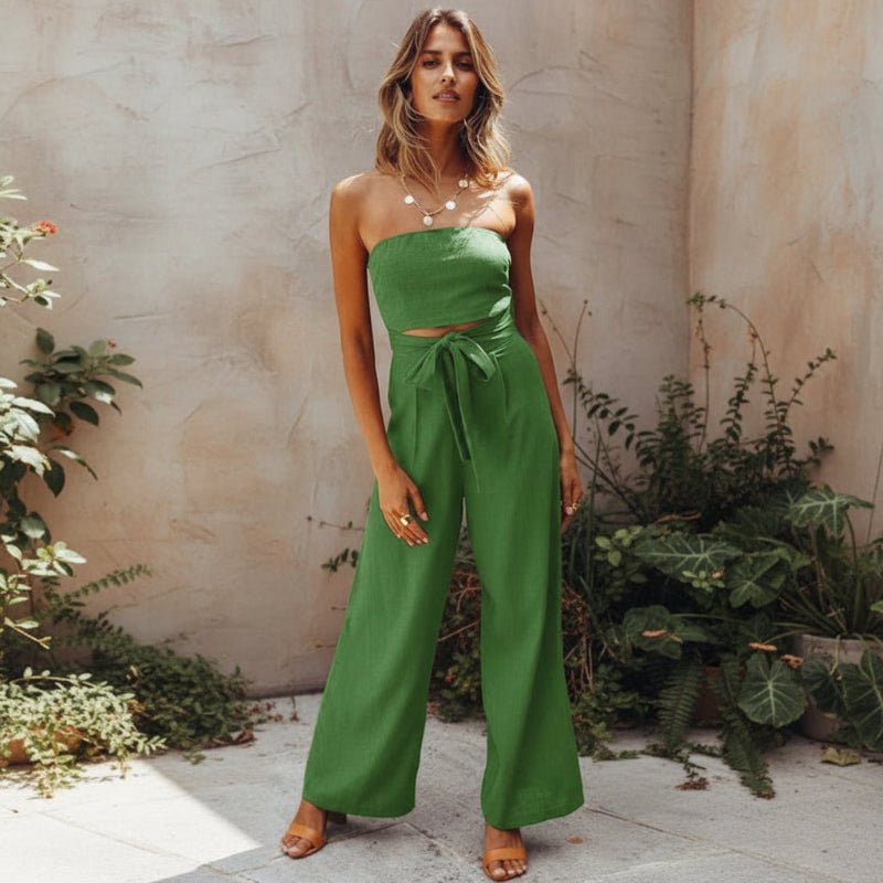 Strapless Knotted Cutout Jumpsuit