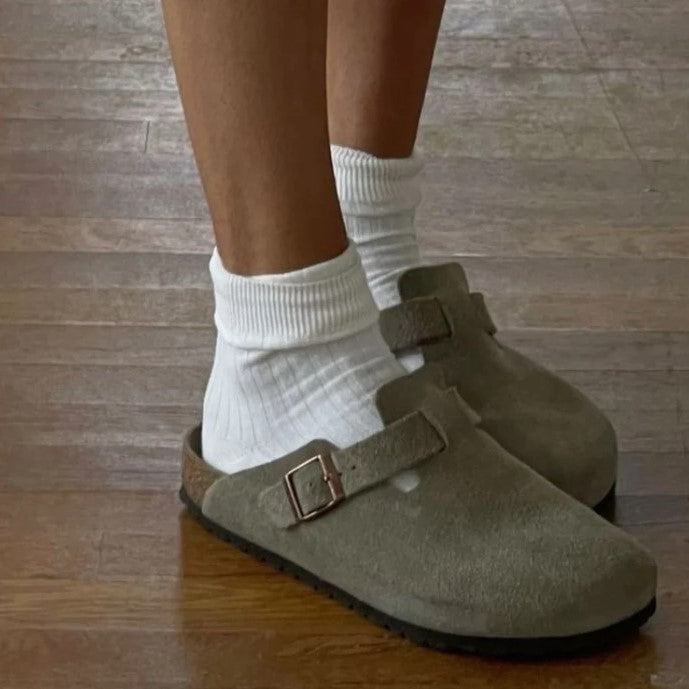 Women's Buckle Strap Slip-On Boston Clogs