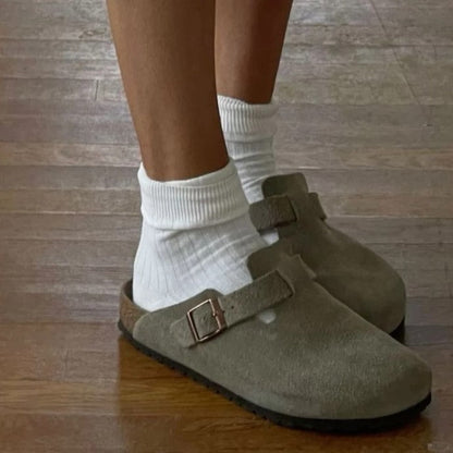 Women's Buckle Strap Slip-On Boston Clogs